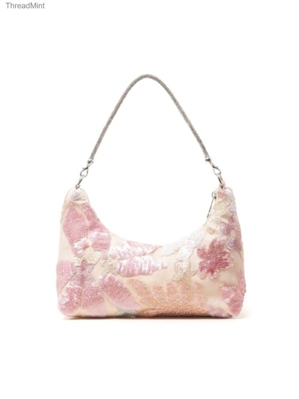 Beaded Sequin Floral Evening Bag Embroidered Chain Clutch Party Wedding Purses